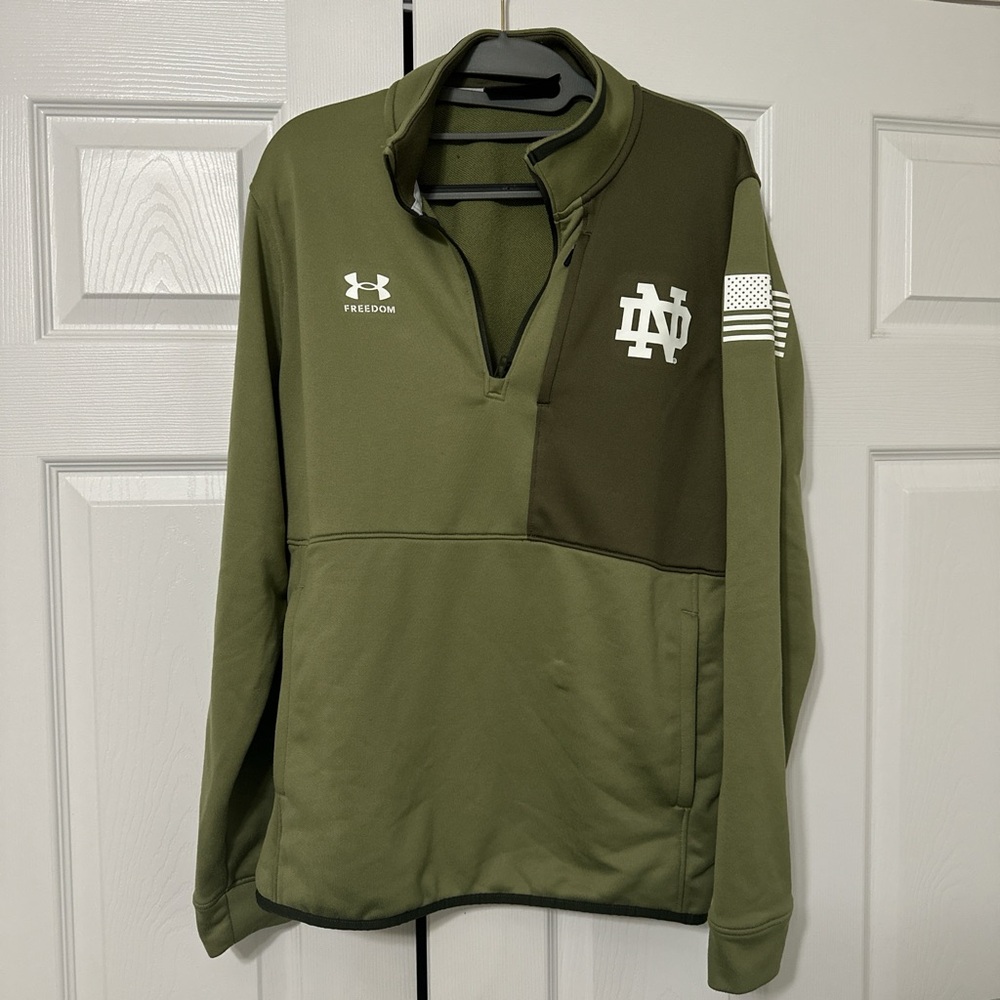 Under Armour Green Notre Dame Quarter-Zip Pullover